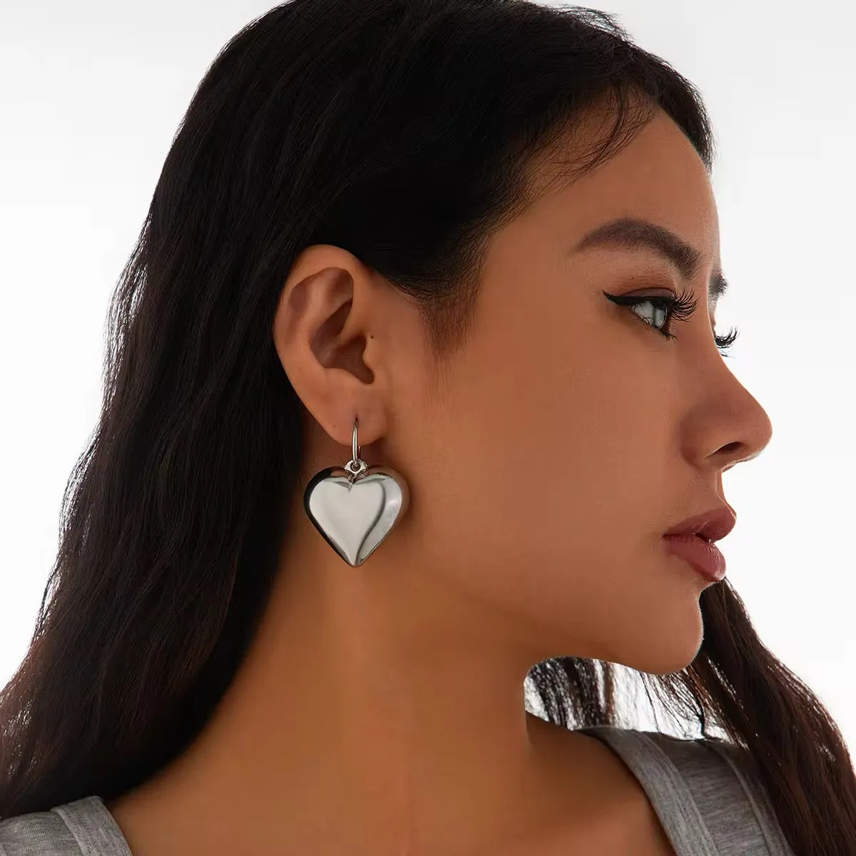 Sweet Chubby Smooth Love Heart Drop Earrings