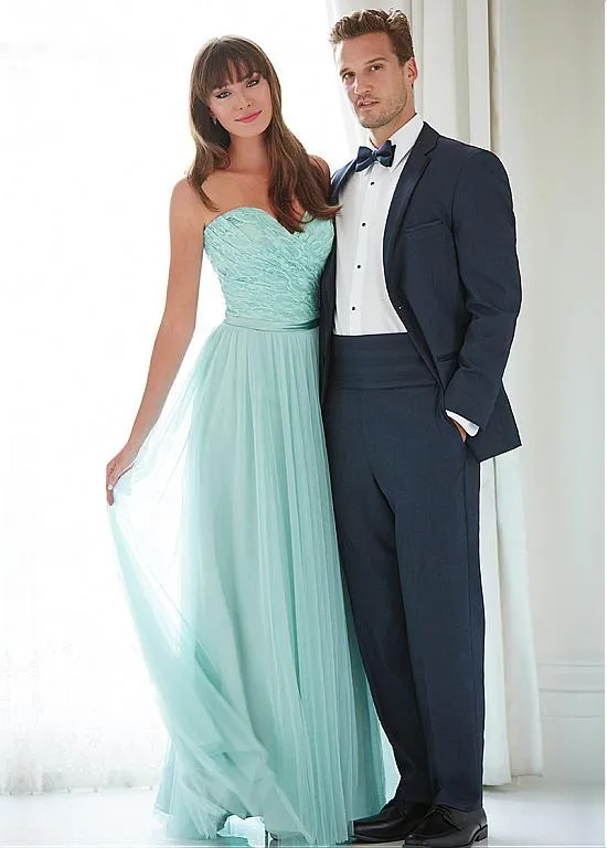 Sweetheart Lace & Tulle Green A-line Bridesmaid Dresses With Belt ,WGY0196