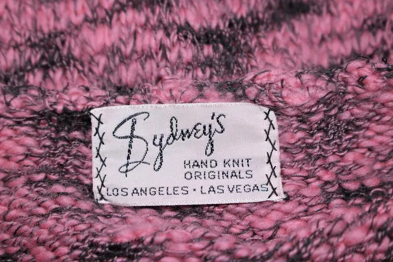 SYDNEY'S 1960s Pink and Black Stretch Knit Cocktail Dress Size 2-4