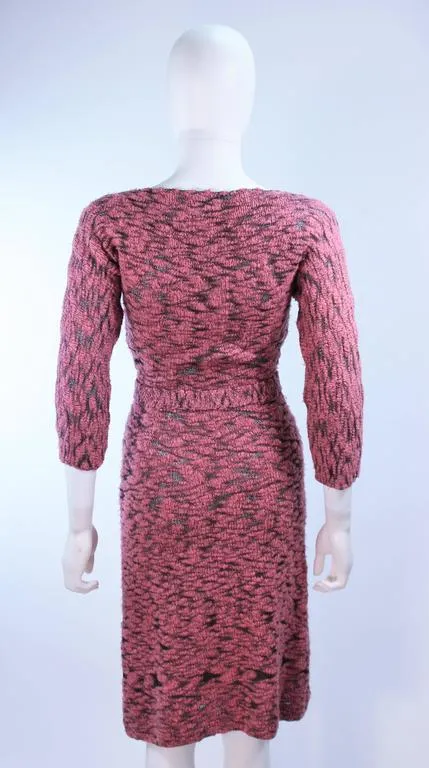 SYDNEY'S 1960s Pink and Black Stretch Knit Cocktail Dress Size 2-4