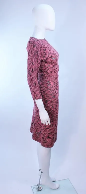 SYDNEY'S 1960s Pink and Black Stretch Knit Cocktail Dress Size 2-4