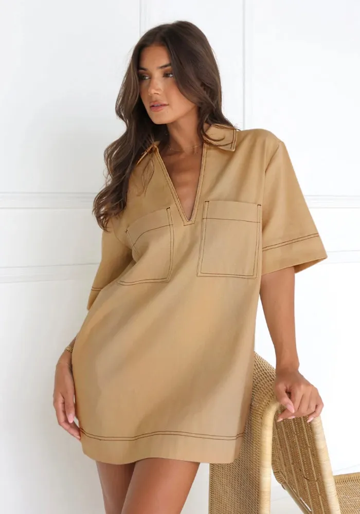 Tara Mini Dress Camel