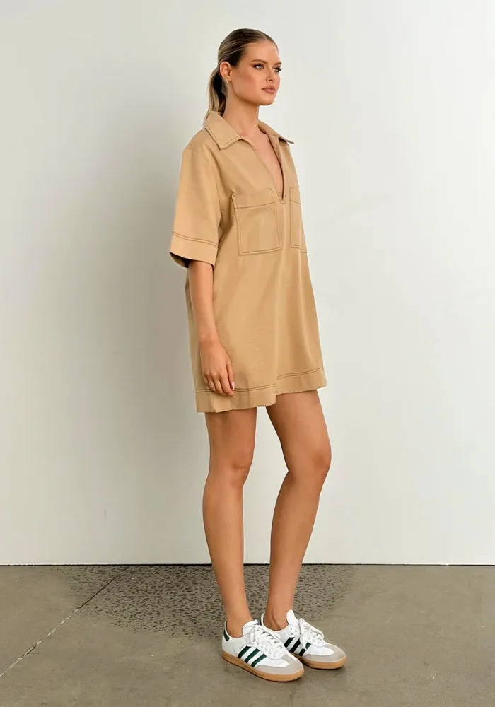 Tara Mini Dress Camel