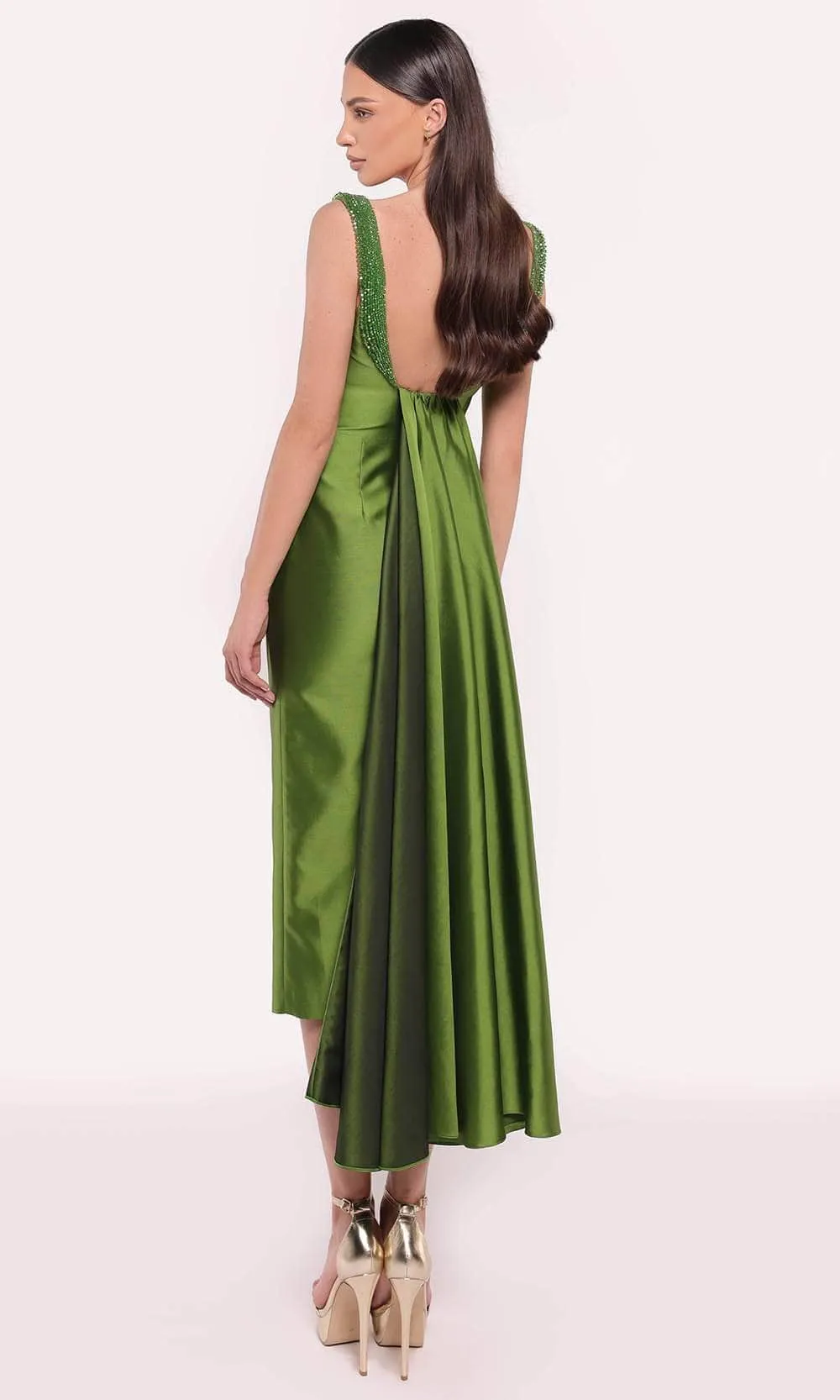 Tarik Ediz 98785 - Square Neck Taffeta Dress