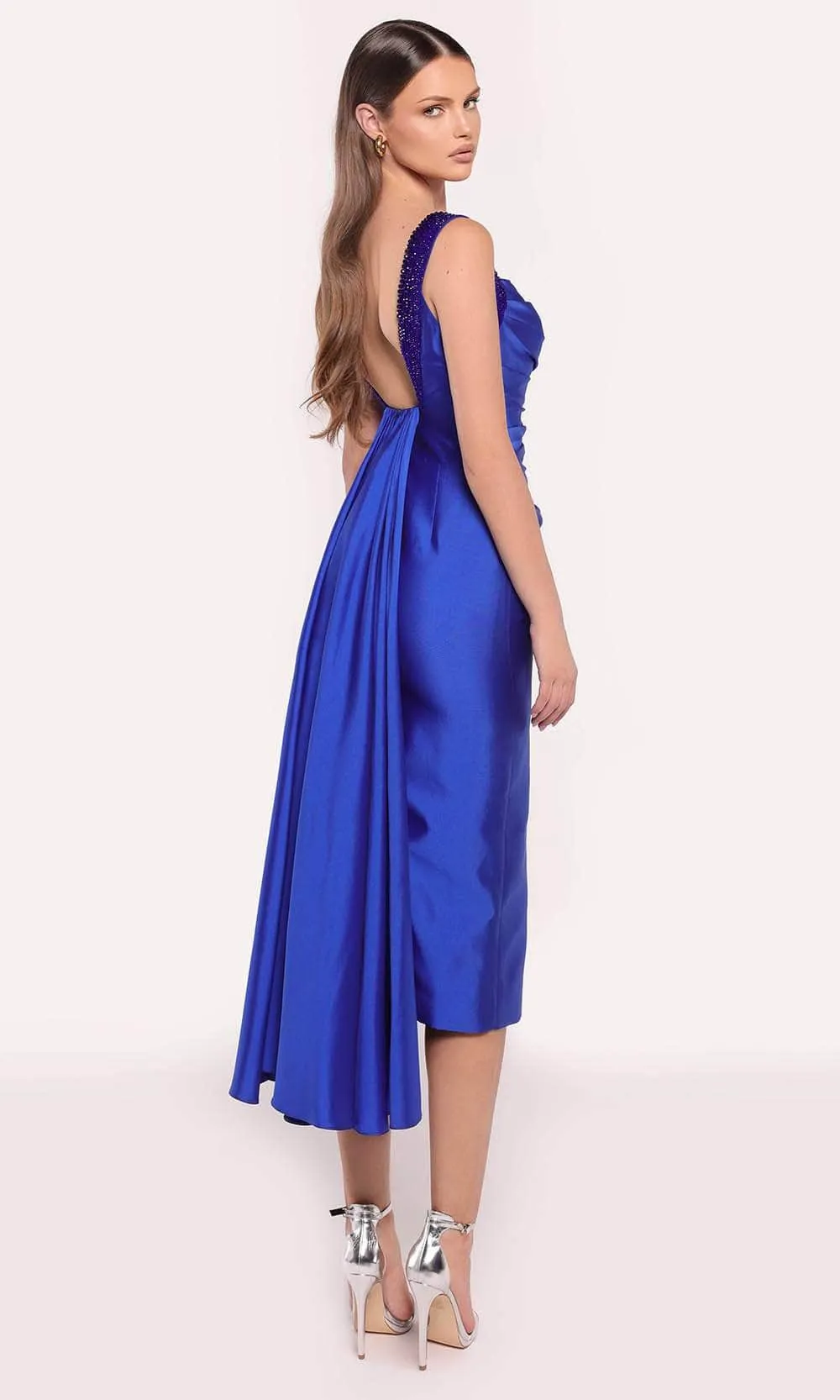 Tarik Ediz 98785 - Square Neck Taffeta Dress