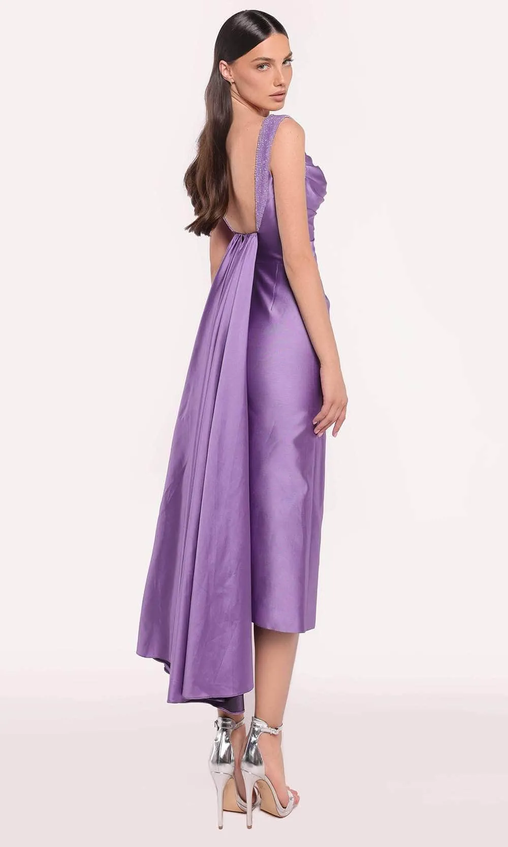 Tarik Ediz 98785 - Square Neck Taffeta Dress