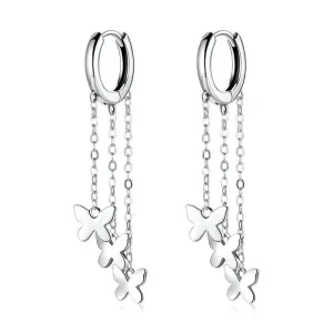 Tassel Butterfly Buckle Drop Earrings