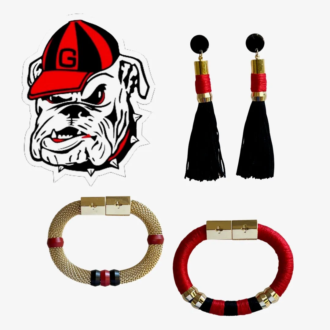 Tassel Earrings Black/Red