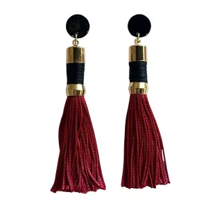Tassel Earrings Garnet/Black