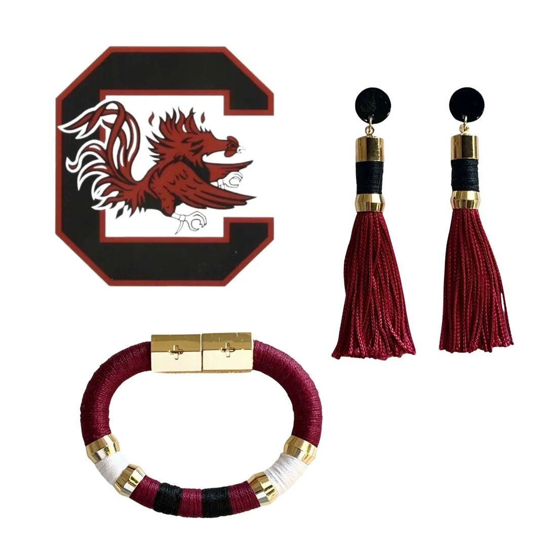 Tassel Earrings Garnet/Black