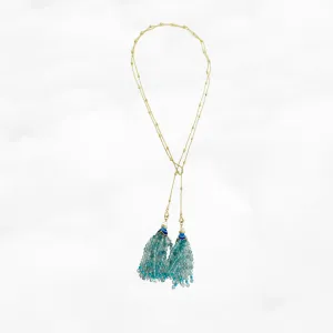 Tassels Necklace and Earrings - Apatite
