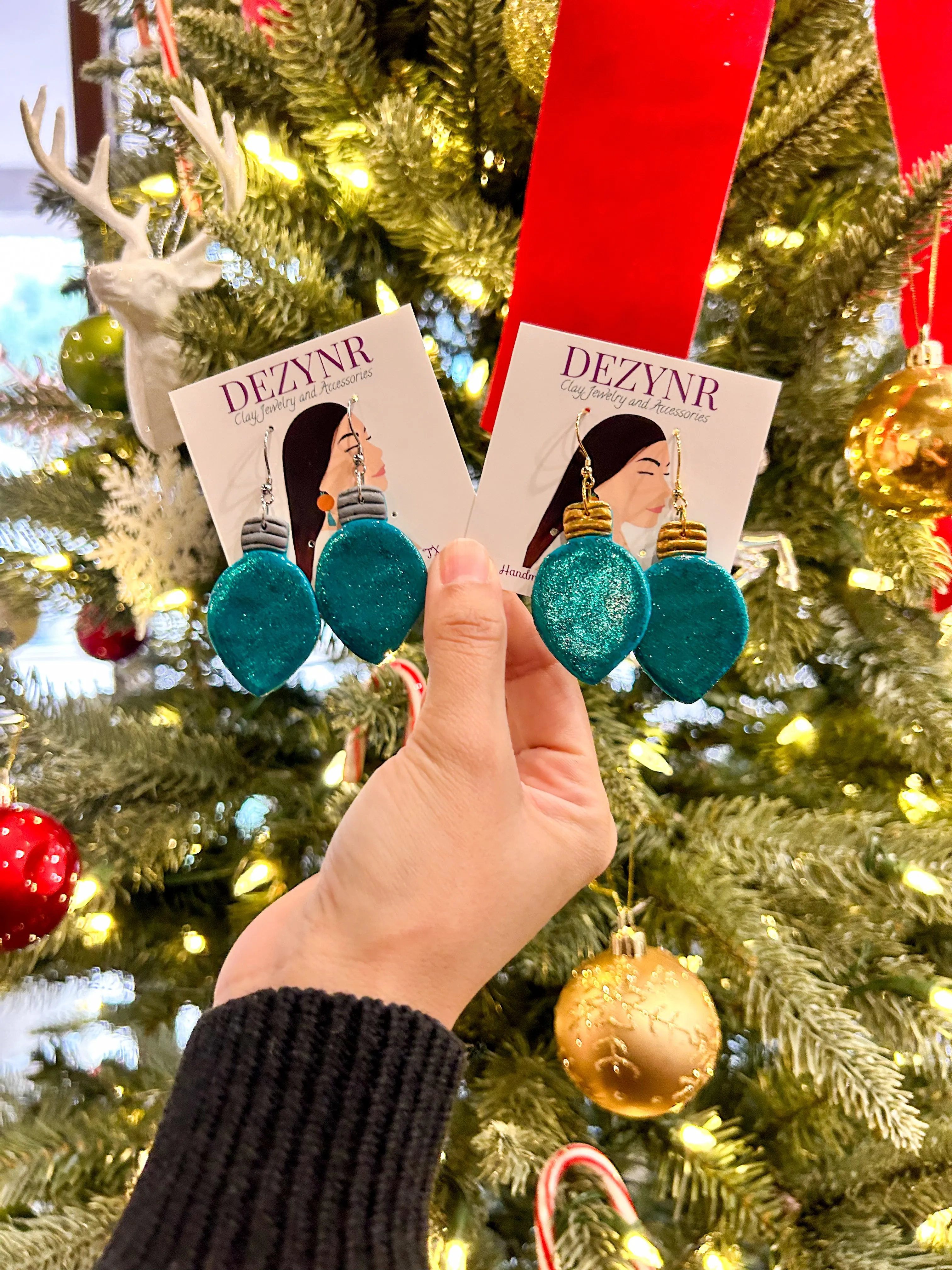 Teal Christmas lights