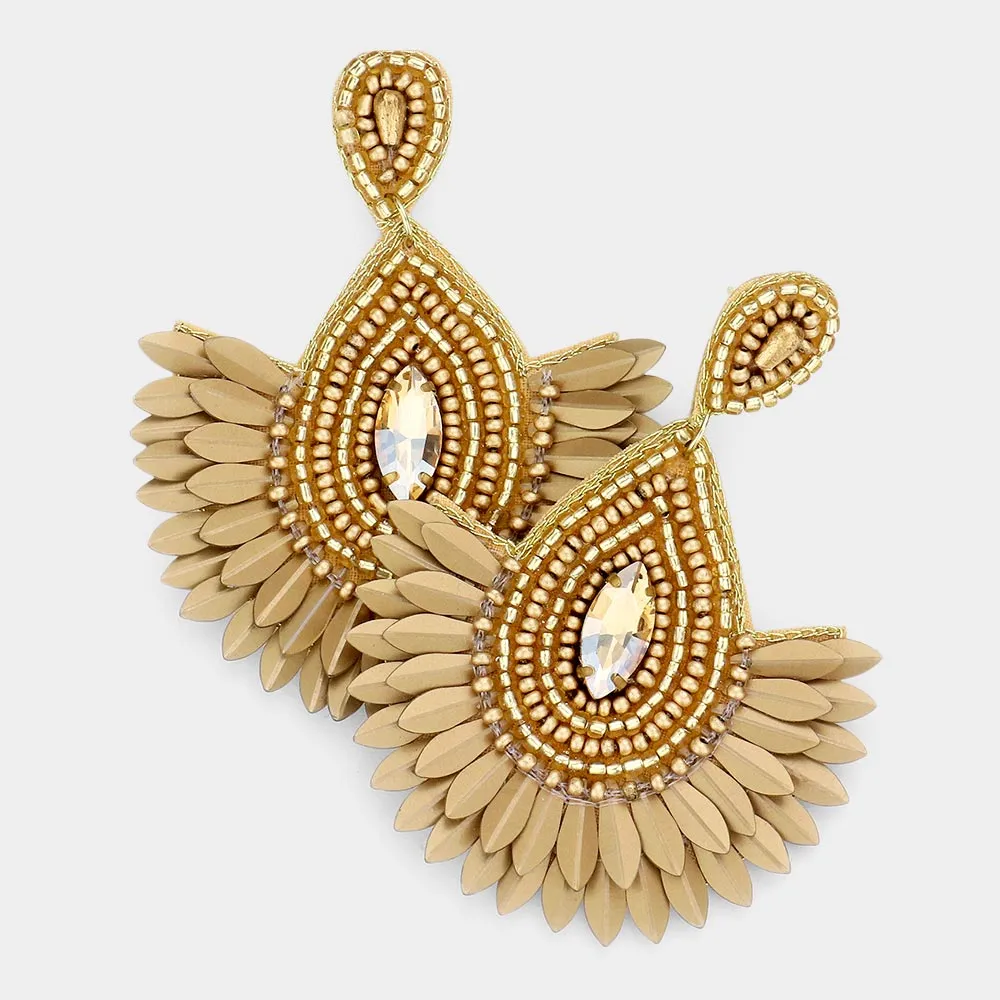 Teardrop Statement Earring Featuring Beaded Accents