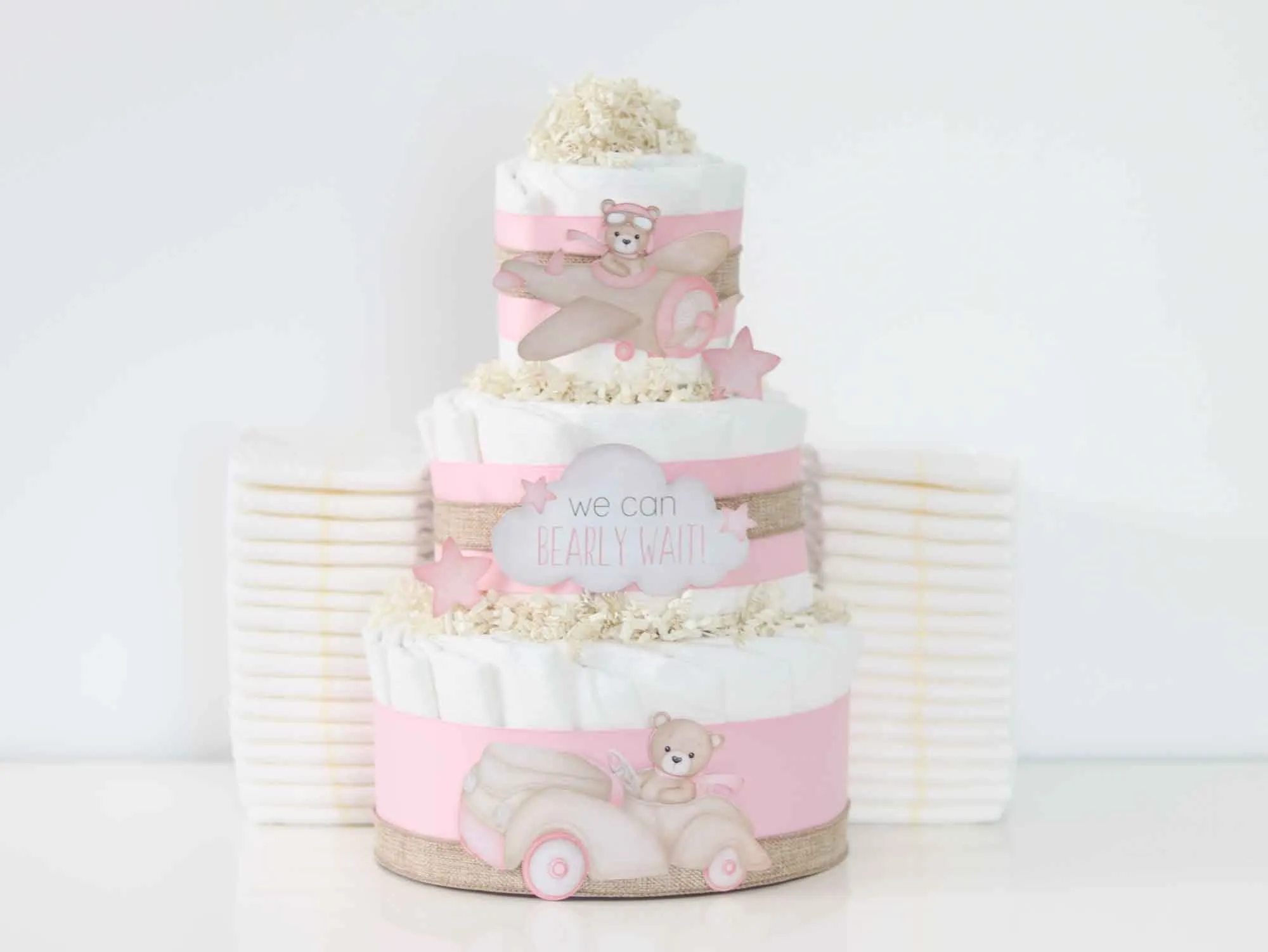 Teddy Bear Diaper Cake Collection - Pink  SKU:  DCBG1007