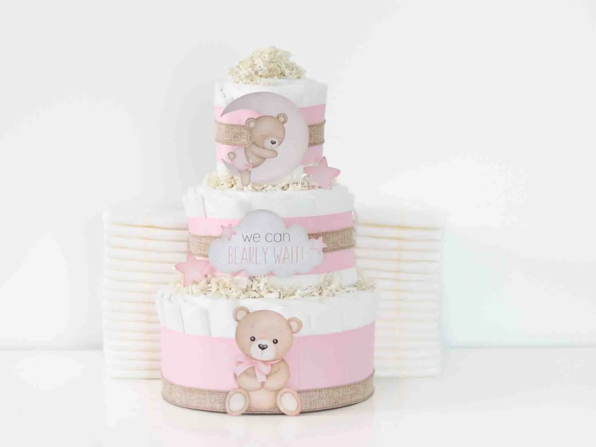 Teddy Bear Diaper Cake Collection - Pink  SKU:  DCBG1007