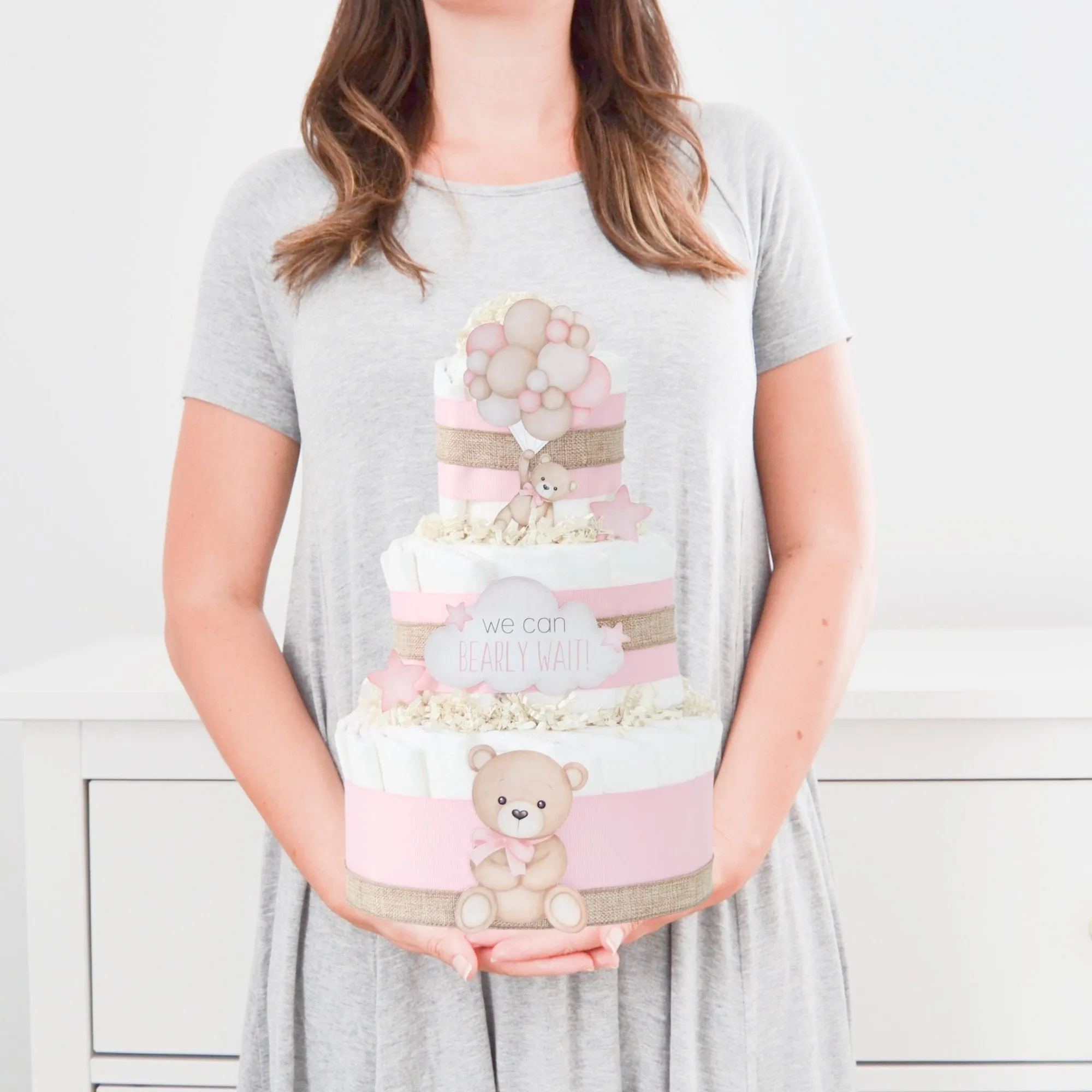 Teddy Bear Diaper Cake Collection - Pink  SKU:  DCBG1007