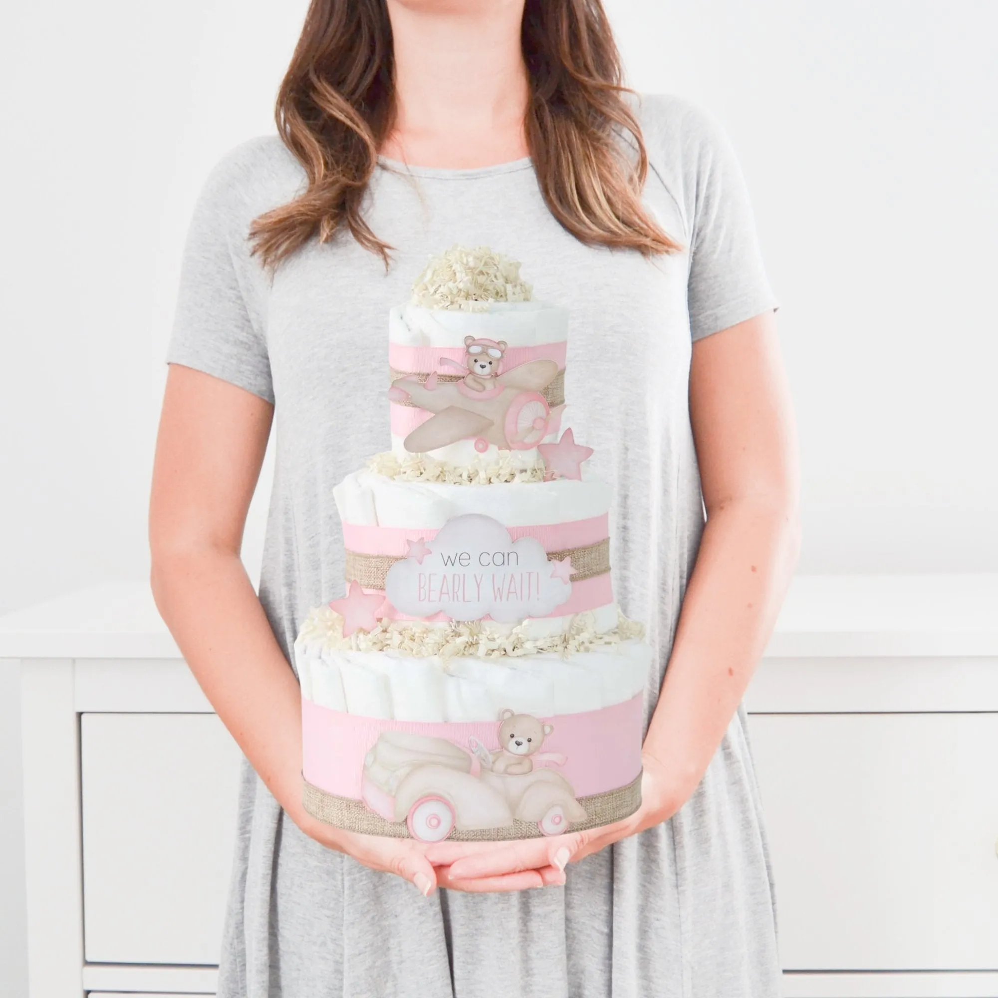Teddy Bear Diaper Cake Collection - Pink  SKU:  DCBG1007