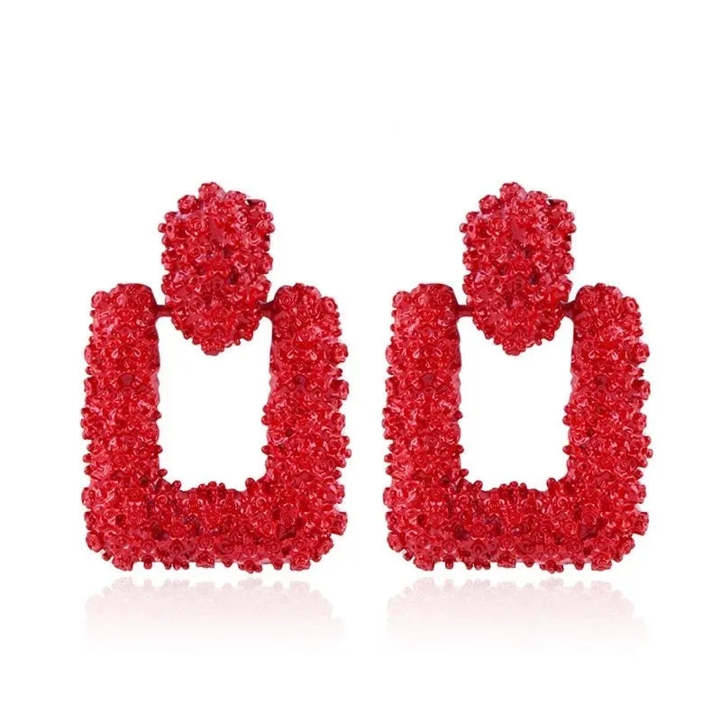 TEXTURED DOOR KNOCKER EARRINGS