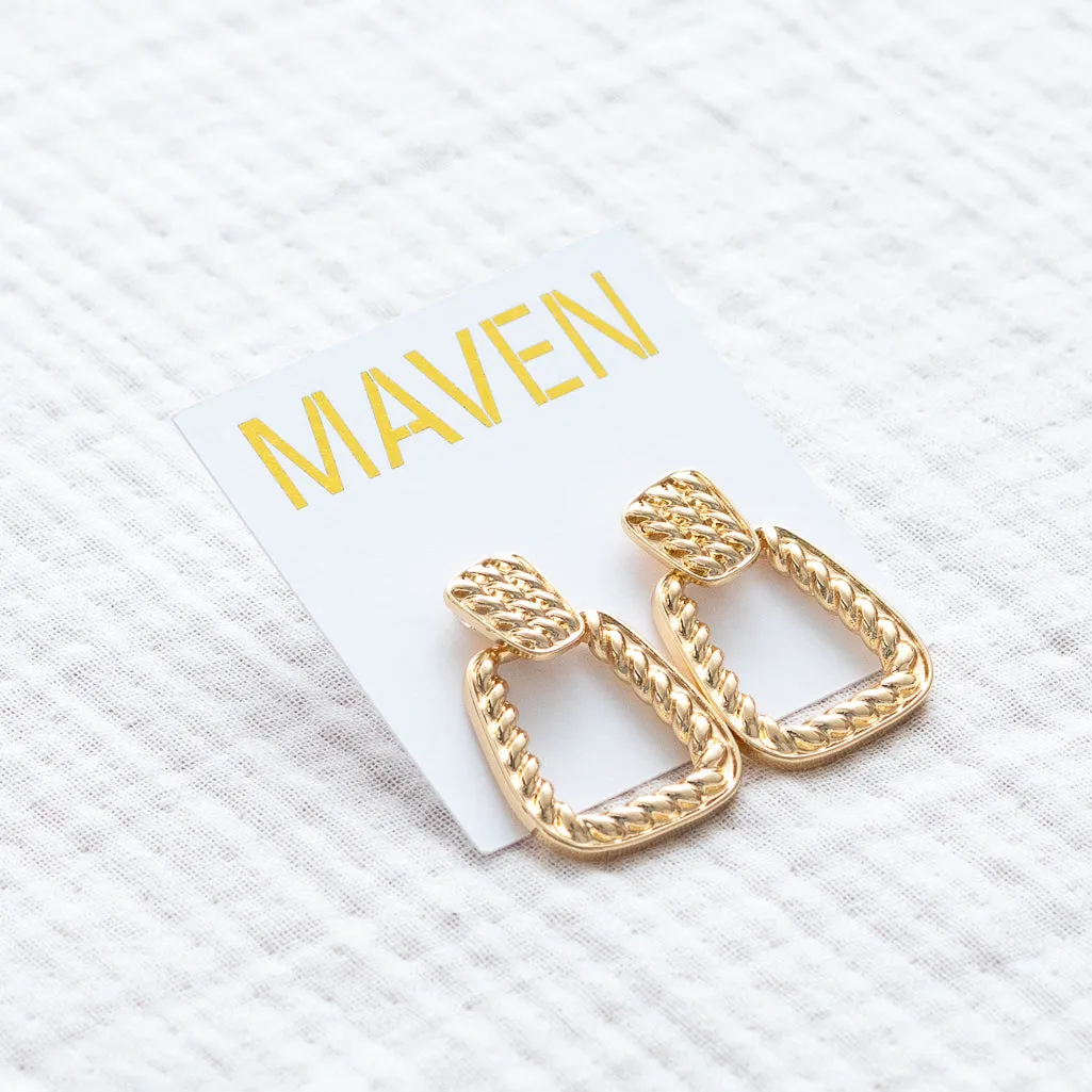 Textured Geo Drop Earring