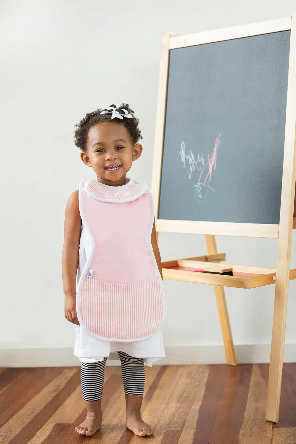The Burpa Bib™ in Baby Pink/Saturday Seersucker