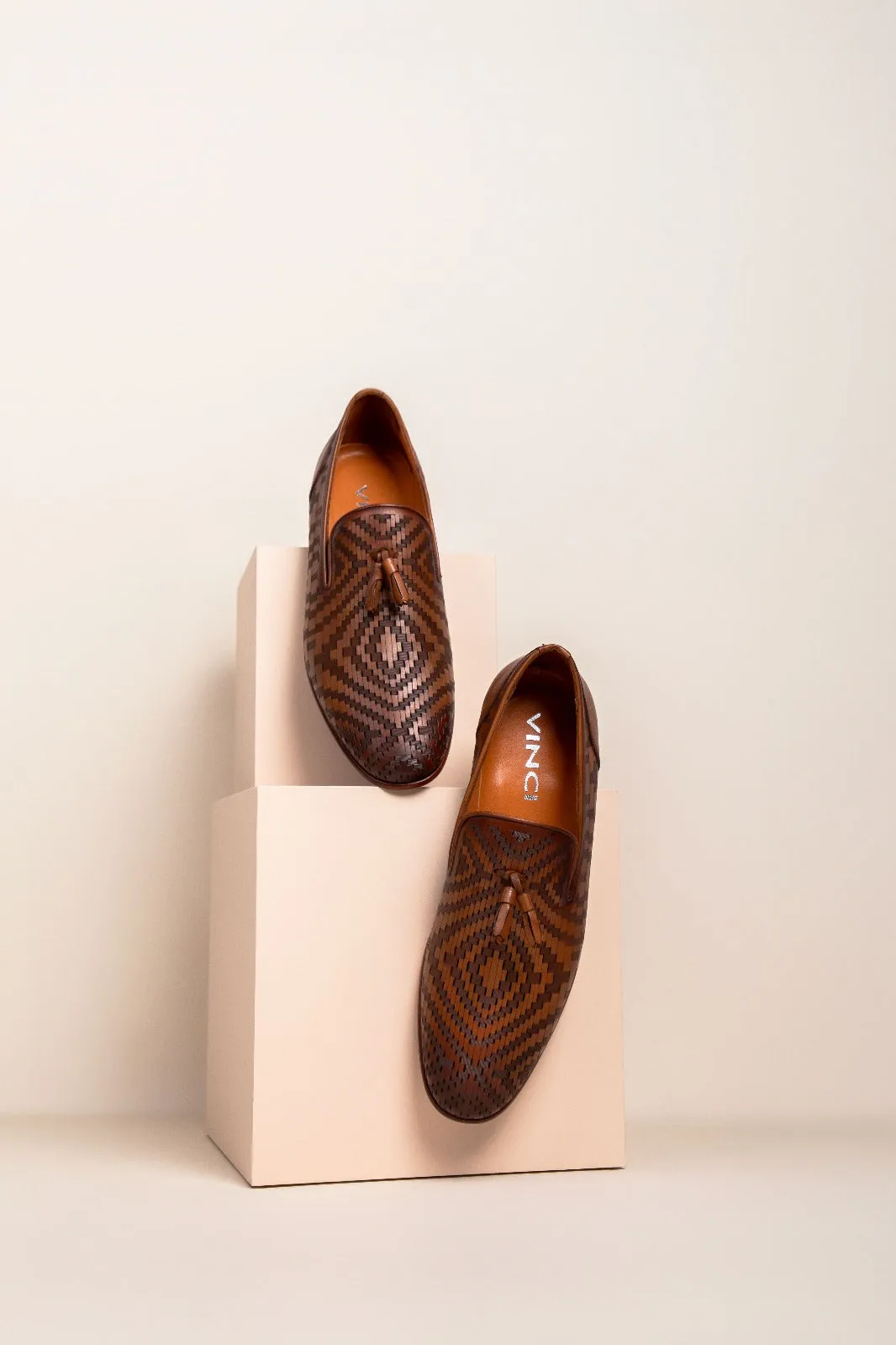 The Meram Brown Leather Tassel Slip-On Loafer Men Shoe