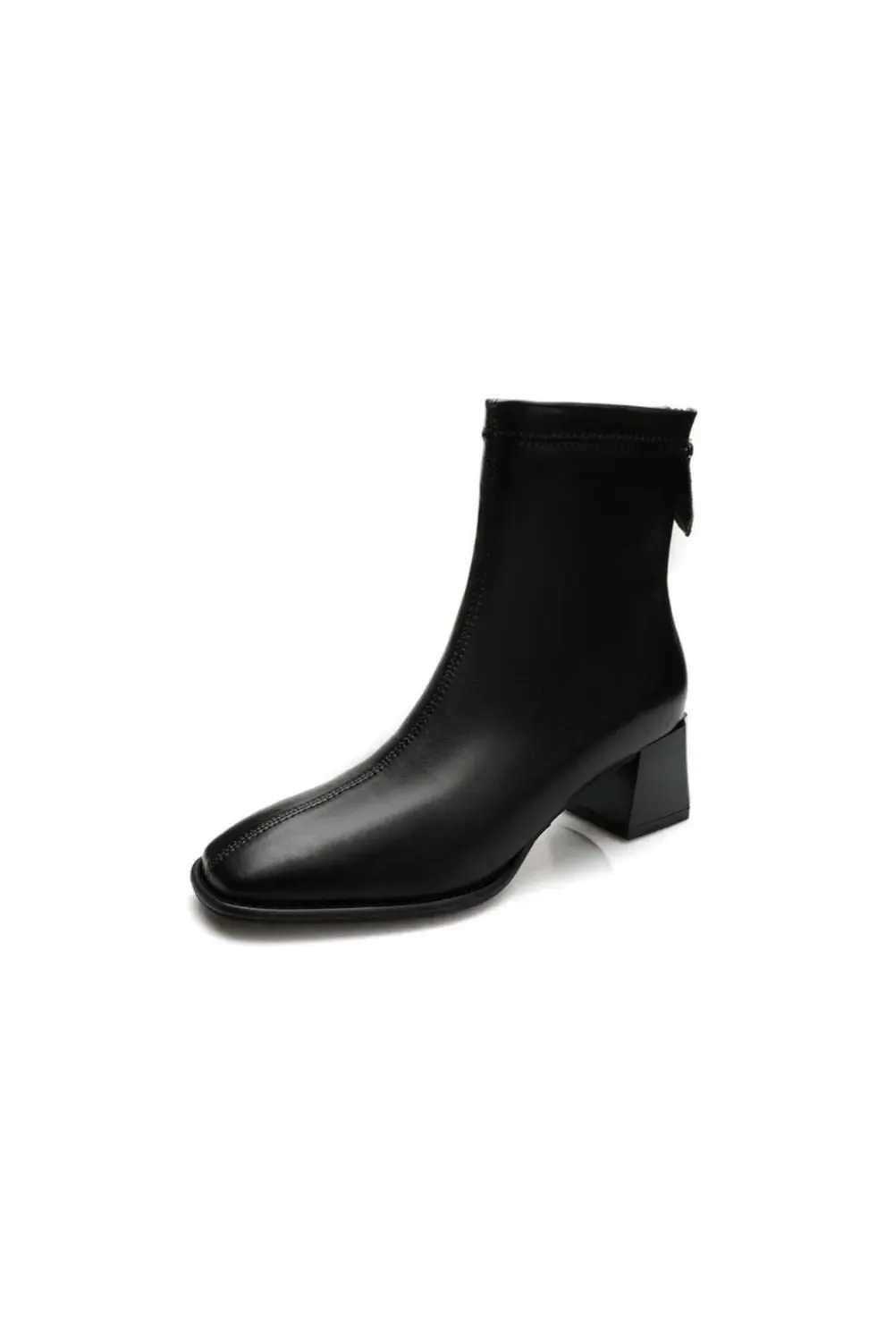 'Thea' Back Zip-Up Block Heel Boots