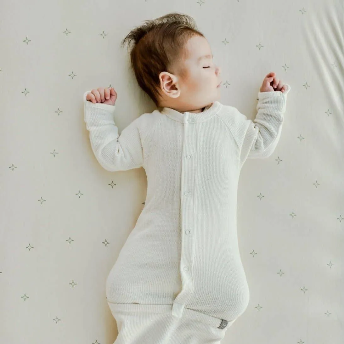 Thermal Bamboo Organic Cotton Convertible Sleeping Sack/Gown - Milk
