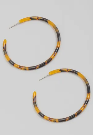 Thin Tortoise Shell Hoop Earrings