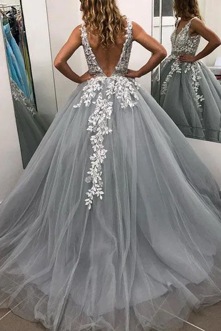 Tiered Appliques Floor Length Wedding Dress with Beading Belt