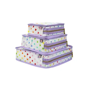 Tiny Hearts Seersucker Packing Cube Stacking Set