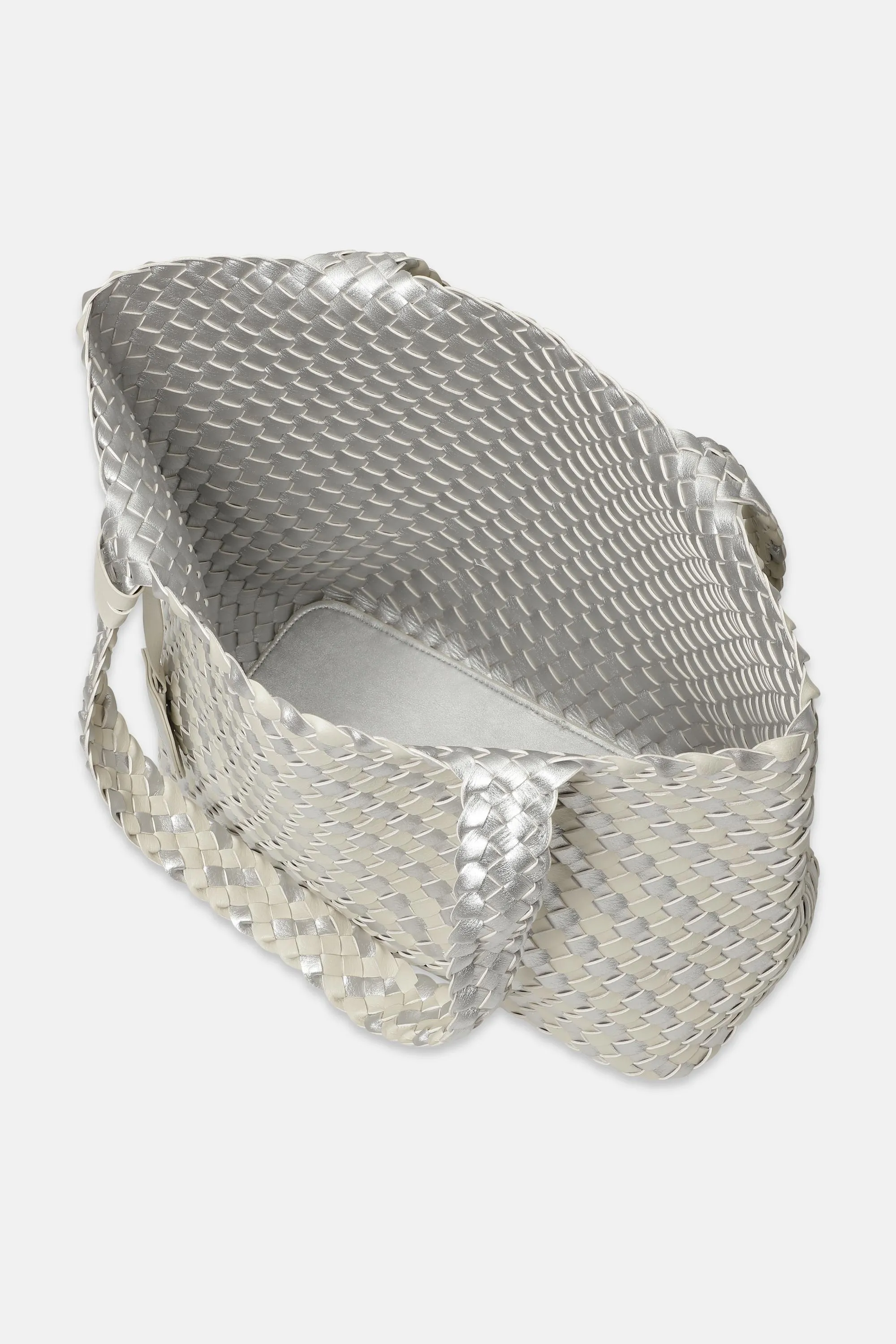 Tote Bag Flätad - Milk Creme Silver