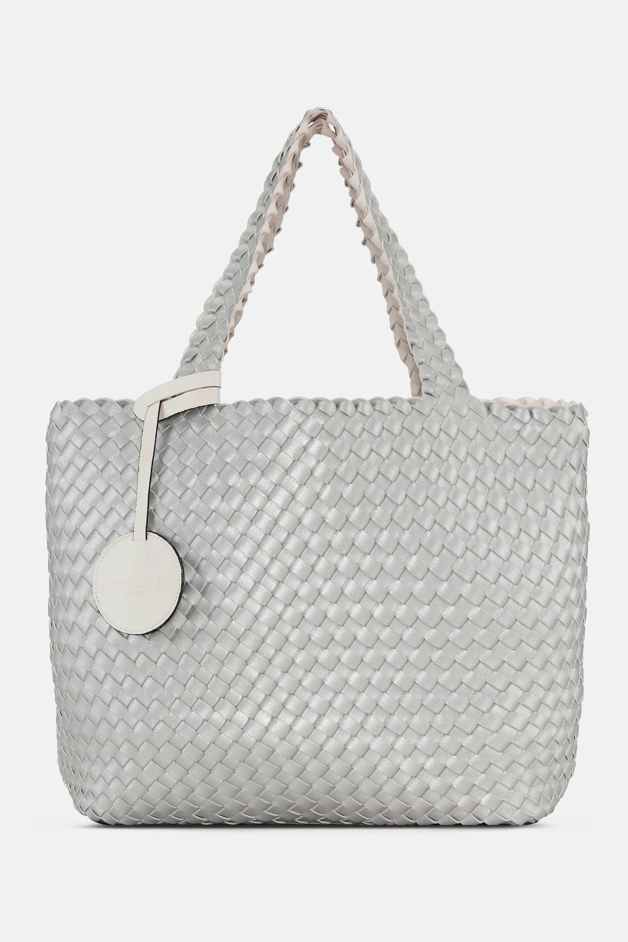 Tote Bag Flätad - White Silver