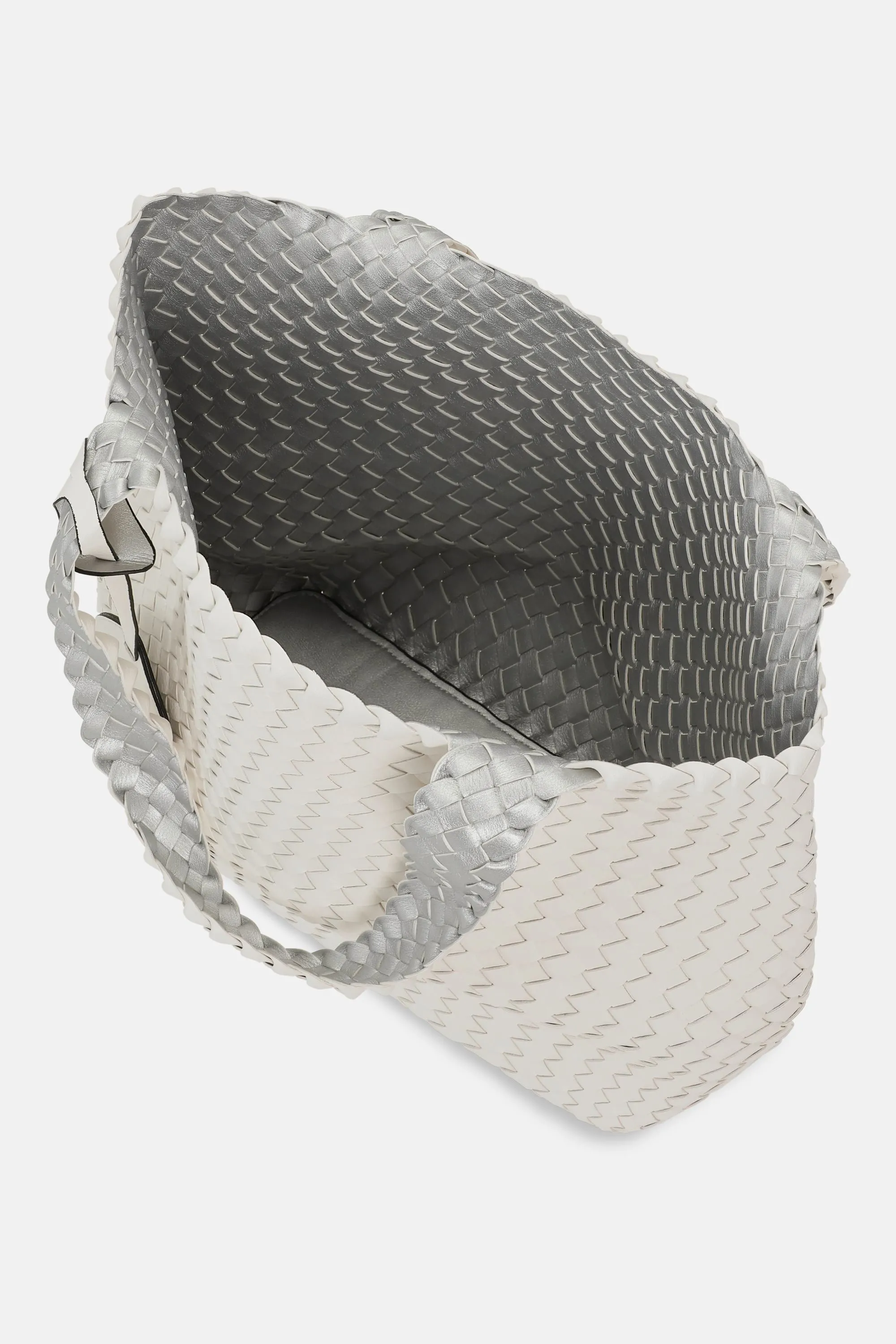 Tote Bag Flätad - White Silver
