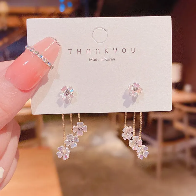 Transformable Floral Dangle Stud Earrings