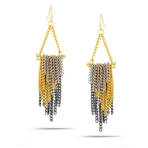 TRI TONE TASSEL EARRINGS #ADX6800347 (SHC7)