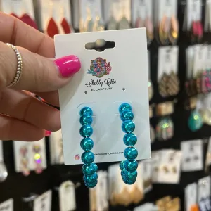 Turquoise Beaded Hoop Earrings