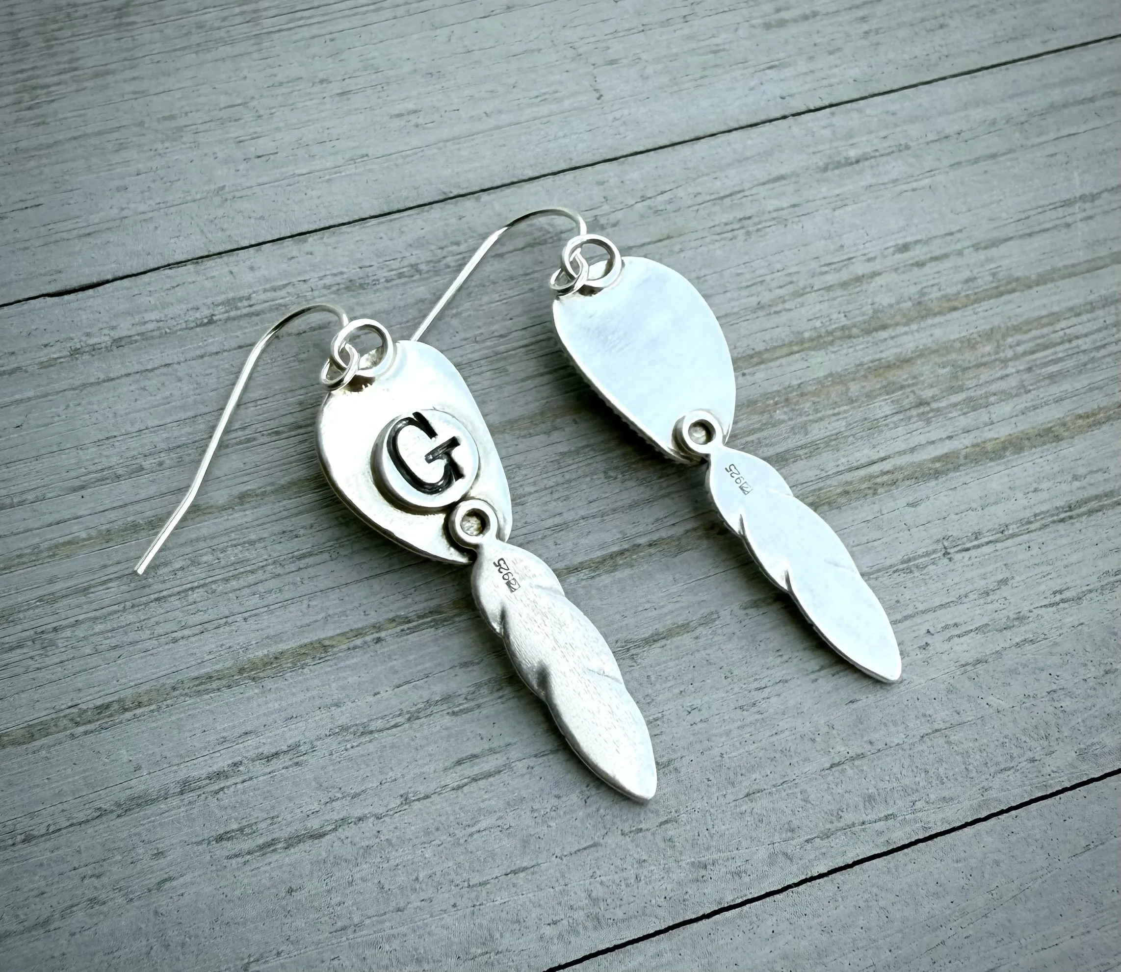 Turquoise Feather Earrings