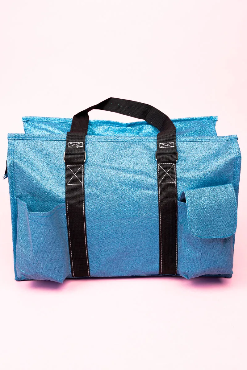 Turquoise Glitz & Glam Get Organized Tote