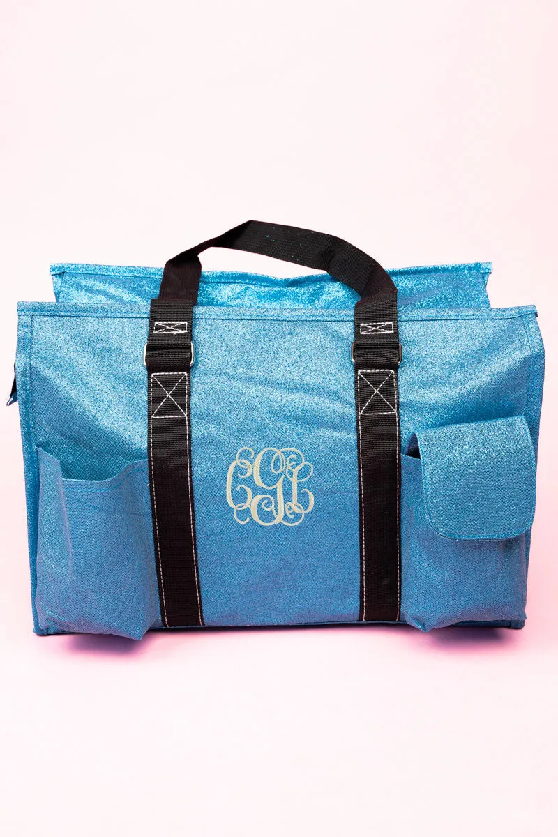 Turquoise Glitz & Glam Get Organized Tote