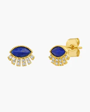 TWINKLING EYE STUDS IN LAPIS