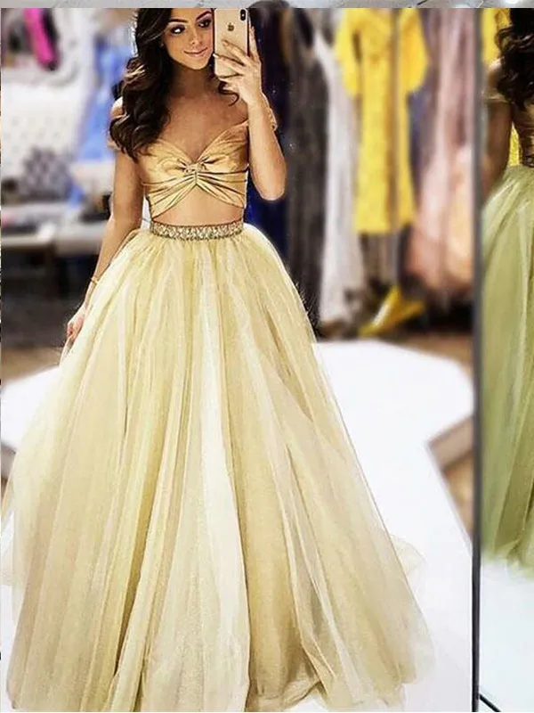 Two Piece Sweetheart Beading Prom Dresses,Cheap Prom Dresses,PDY0643