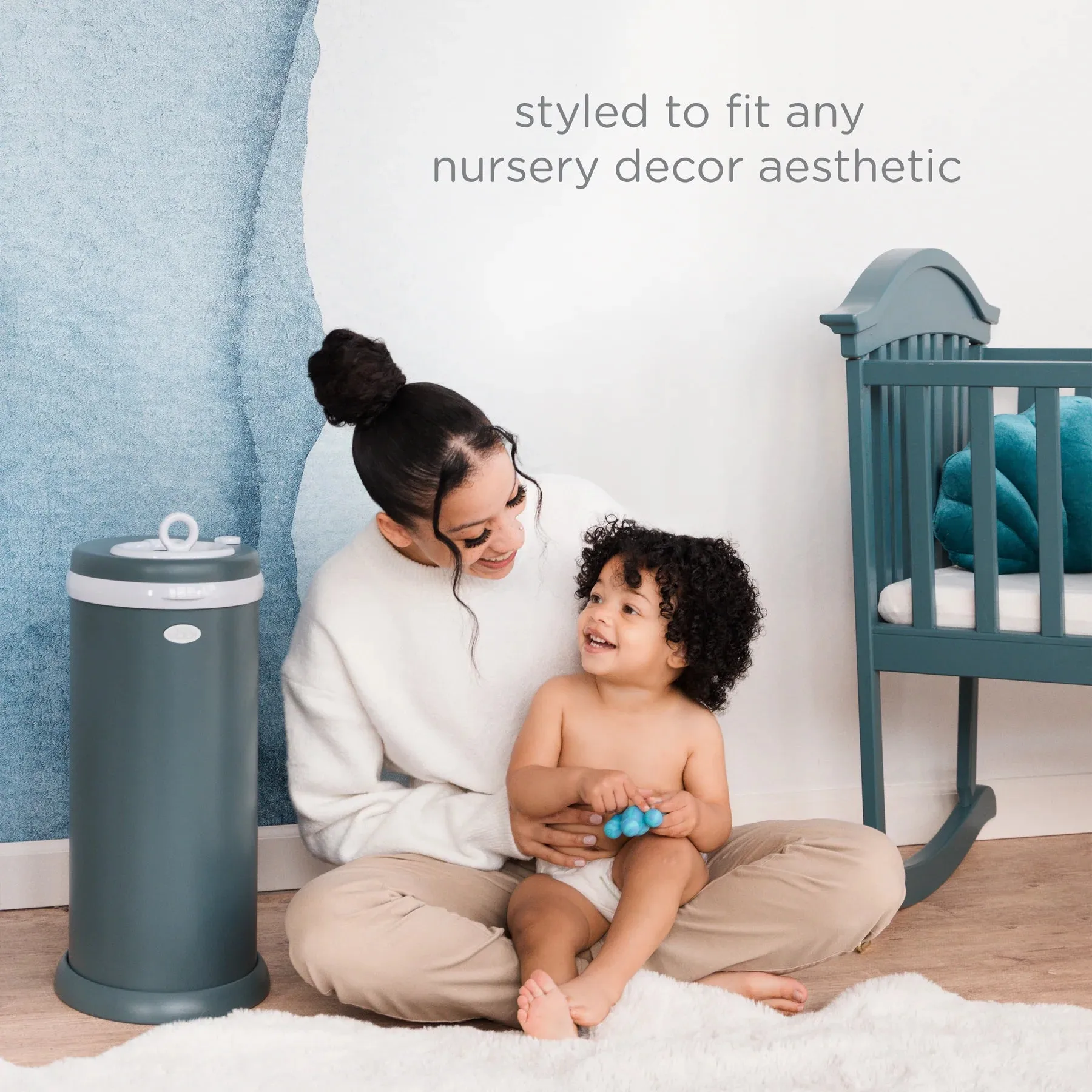 Ubbi Diaper Pail   Matte Open Water Bottle Bundle | Durable, Practical & Stylish