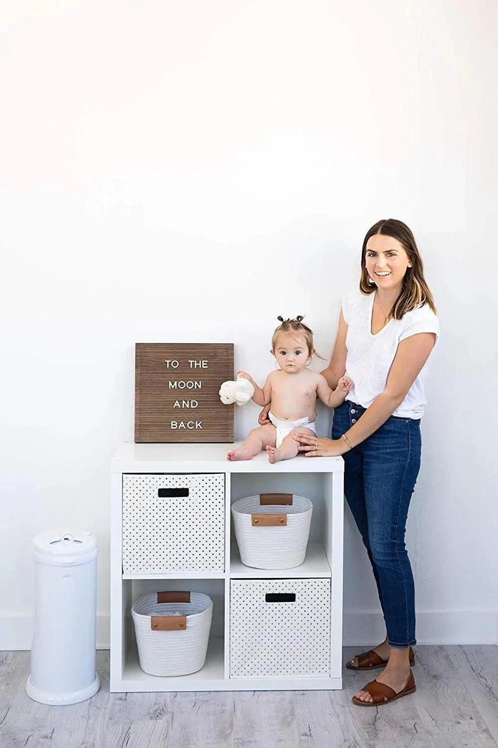 Ubbi Diaper Pail   Matte Open Water Bottle Bundle | Durable, Practical & Stylish
