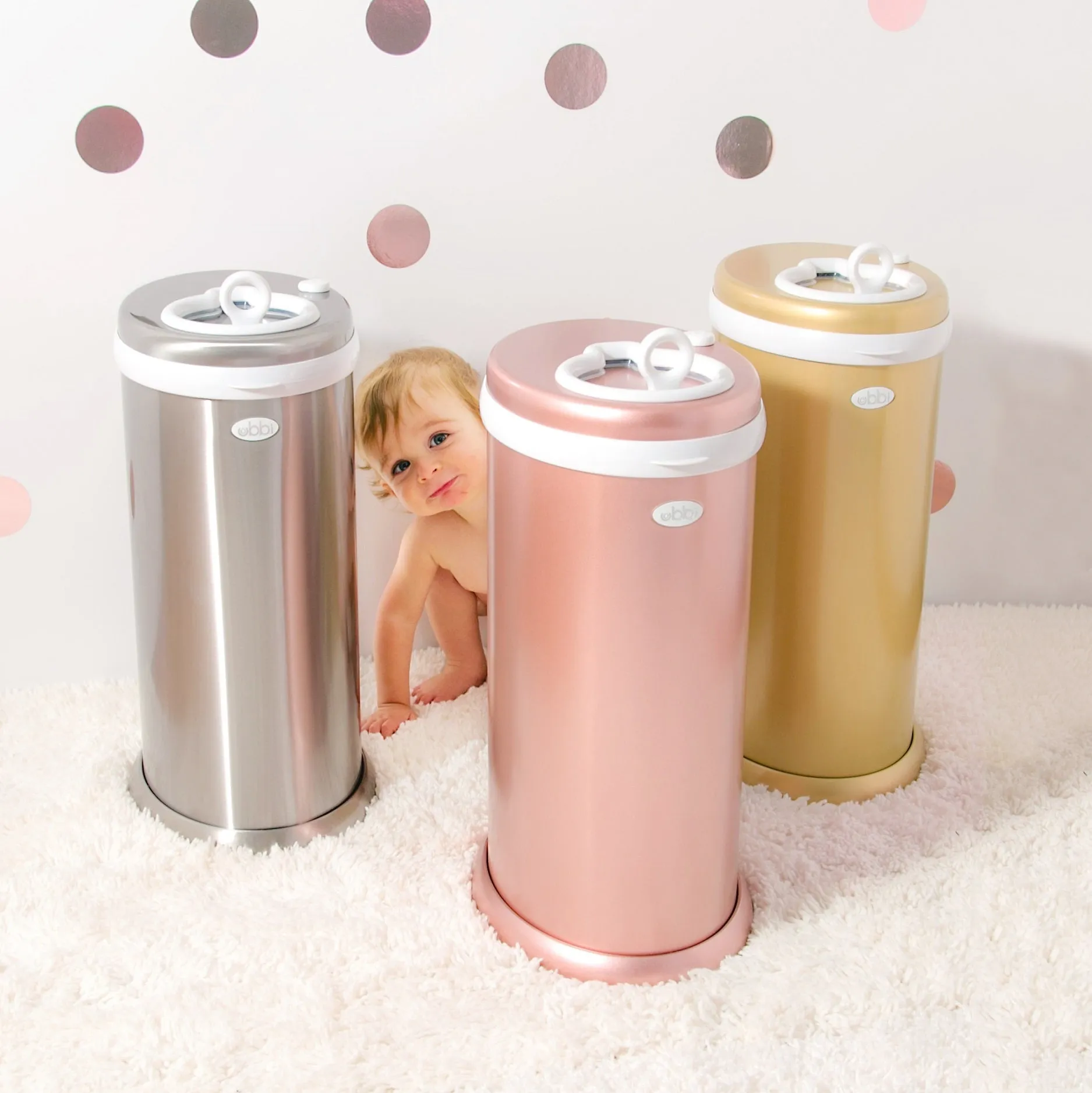 Ubbi Diaper Pail - Stainless Steel Chrome