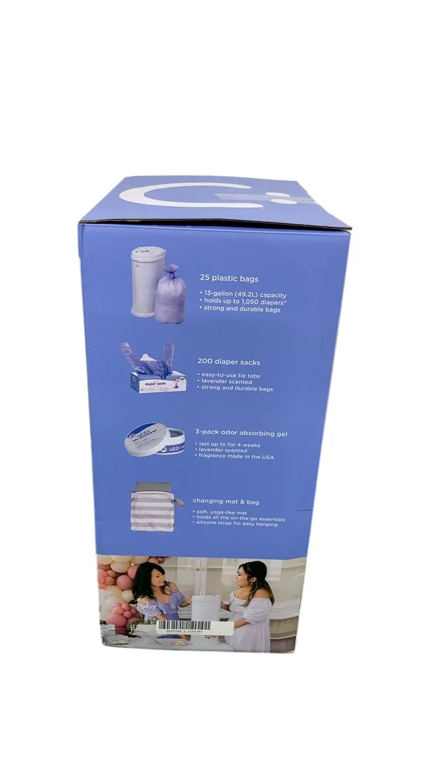 Ubbi Diaper Pail Value Gift Set, Matte White