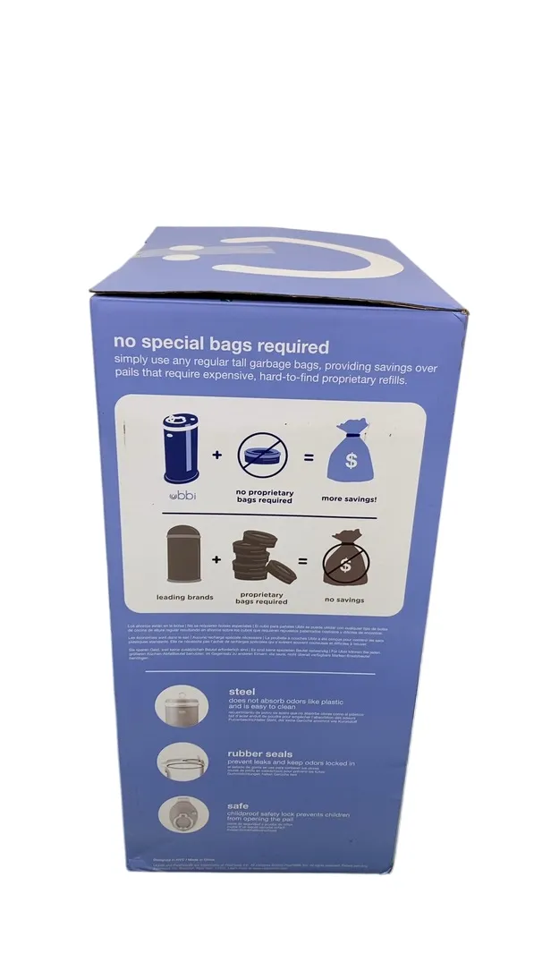 Ubbi Diaper Pail Value Gift Set, Matte White