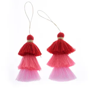 Umbre Puffy Tassels Triple Fringe Jewelry Pendants Tassels for jewelry making Earrings Necklace,2pcs/lot