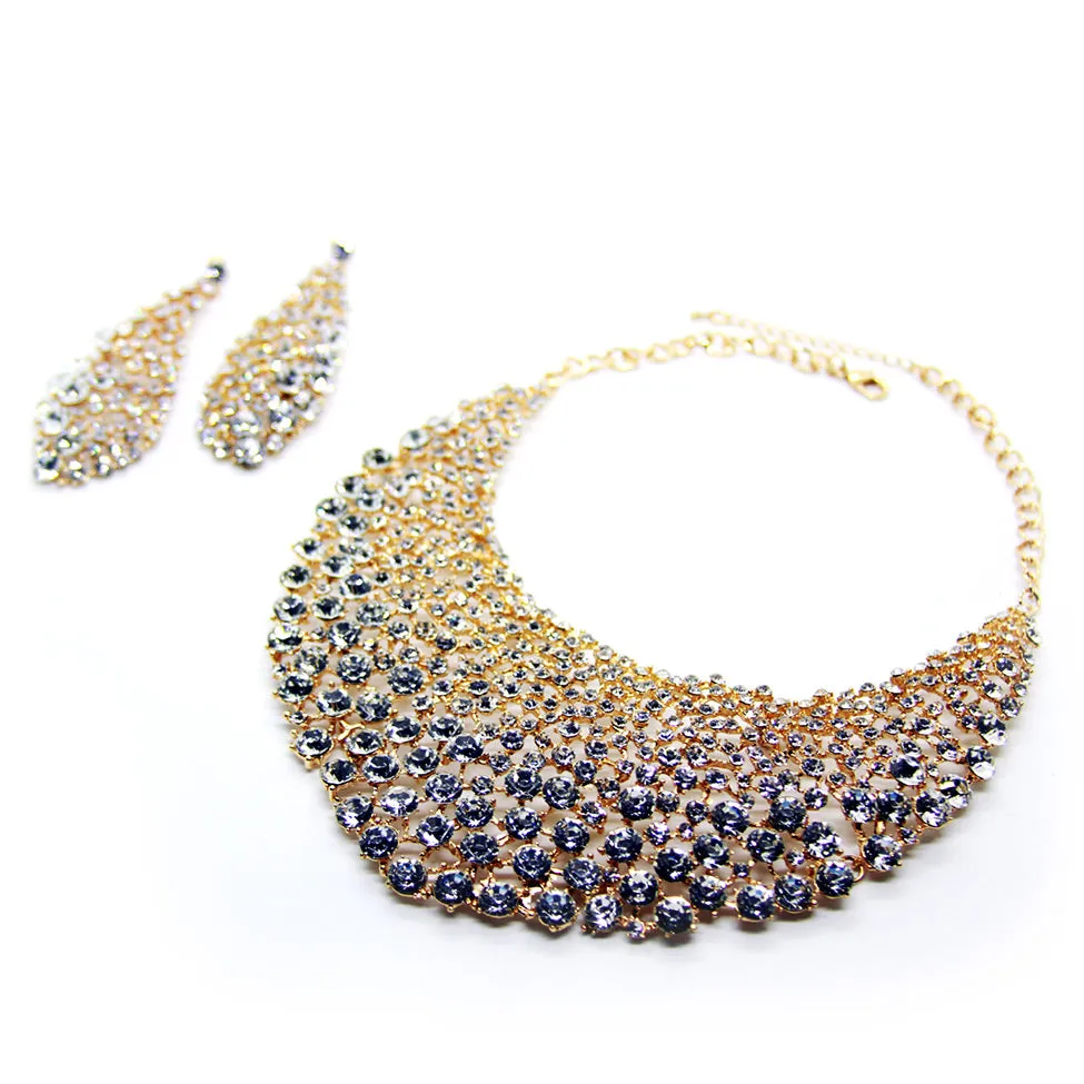 Šumivé: Sparkling Rhinestone Bib Necklace Set