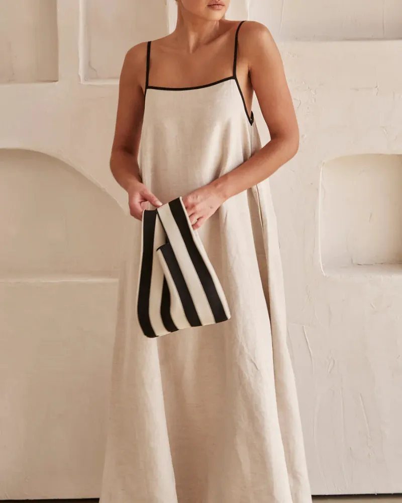 Vacation Suspenders Tube Top Maxi Dresses