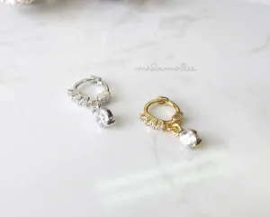 Very Tiny 5mm Huggie Hoop, Gem Drop Hoop